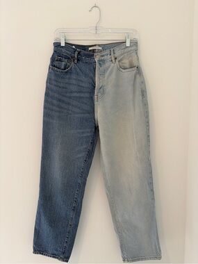 PacSun Two-Tone High-Rise Jeans — Dark Blue & Light Blue